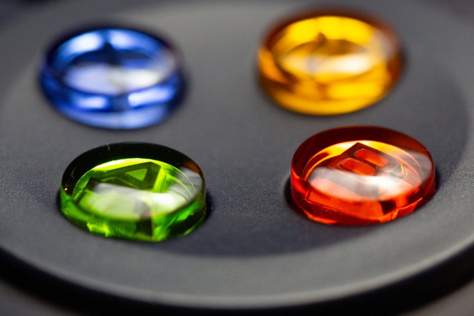 Colourful game controller buttons